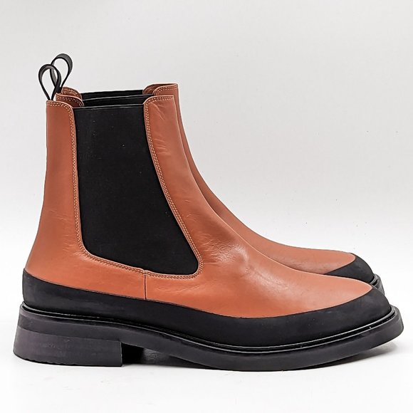 Frame Paris Women Le Holland Leather Rubber Brown Chelsea Boots 8US EUR 38.5 - Picture 5 of 12